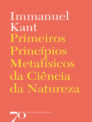 cover image of Primeiros Princípios Metafísicos da Ciência da Natureza